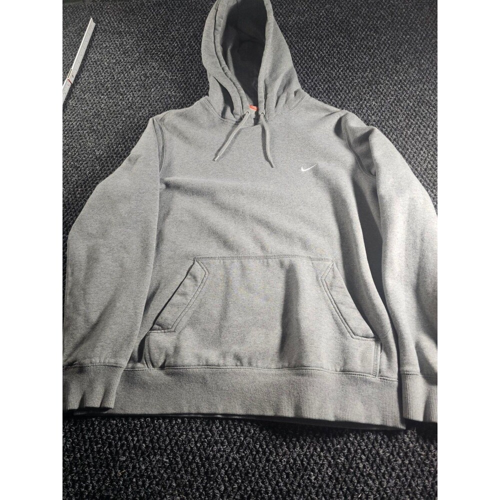 Nike Athletic Dept Hoodie Mens Large Gray Pullover Sweatshirt Swoosh Fleece Y2K
